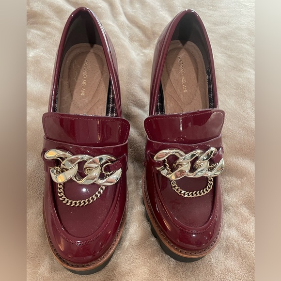 Antonio Melani Chunky Lug Platform Shoe Burgundy (8M) NWT - Picture 2 of 9